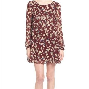 ASTR long sleeve floral shift dress